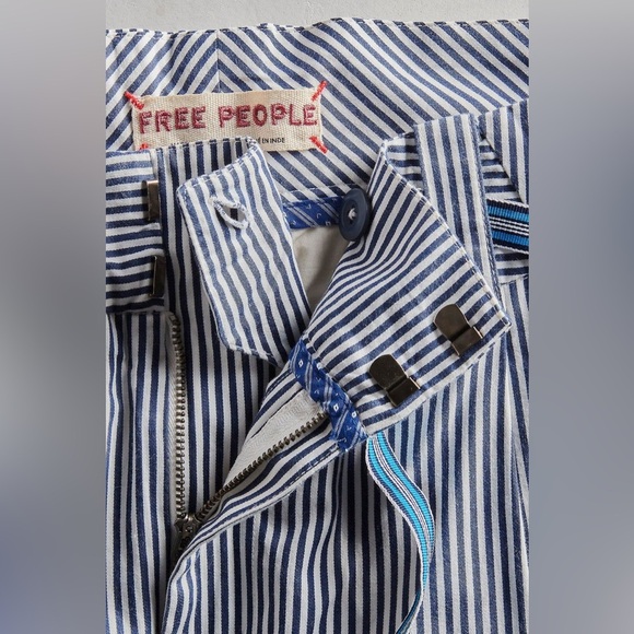 Free People Buckle Back Stripe Trousers - Picture 10 of 10